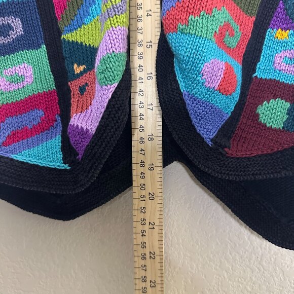 BS Collection Handmade Sweater Vest Women M Tapestry Abstract Pima Cotton Peru - Picture 6 of 11